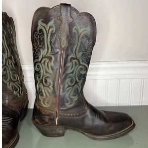 Justin Brown and Teal Cowboy Boots